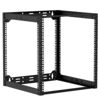 Caymon OPR512A/B Стойка телекоммуникационная с открытой рамой 19". Материал сталь.  Открытая конструкция. Монтажная высота 12U. Габаритные размеры, мм (Ш x В (без резиновых ножек) x Г): 520 x 558 x 500-700.  Масса 9 кг. Цвет черный (RAL9004)