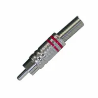 BESPECO MRCAMR Разъём тюльпан кабельный, никель, красное кольцо, ПАПА