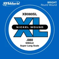 XB080SL Nickel Wound Отдельная струна для бас-гитары, никелированная, .080, Super Long, D'Addario