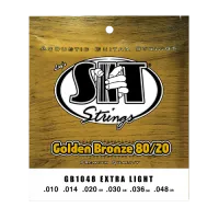 Струны для акустической гитары SIT GB1048, Golden Bronze Extra Light 80/20, 10-48