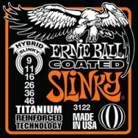 Ernie ball 3122  струны для электрогитары coated electric titanium rps hybrid slinky 9-46