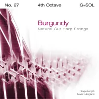 Harp G4 string Bow Brand Pedal Burgundy - Concert harp G 4 octave gut string
