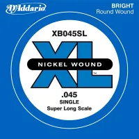 XB045SL Nickel Wound Отдельная струна для бас-гитары, никелированная, .045, Super Long, D'Addario