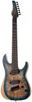 SCHECTER REAPER-7 MS SKYBURST- 7-ми струнная электрогитара, мультимензур, 24 лада, корпус: болотный ясень с топом из капа, гриф: клён, орех со вставками из углеволокна, вклееный, накладка: черное дерево, звукосниматели: HH Schecter Diamond Decimator, регу