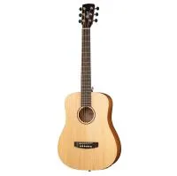Earth-Mini-E-Adirondack Электро-акустическая гитара 3/4, цвет натуральный, с чехлом, Cort