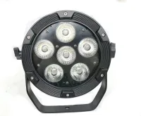 Led BatWi Par 6 RGBWAUV
            Светодиодный прожектор Led BatWi Par 6 RGBWAUV.  Источник света: 6 светодиодов по 18 Вт (RGBWA UV) . Электронный диммер 0-100%. Строб. Угол раскрытия луча 25°. Управление: DMX512 6/10 каналов, автоматический режим, mast