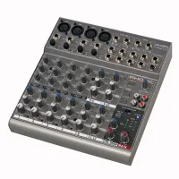 PHONIC  AM 125 Fx  Компактный микшер, 4 моно входа, 4 стерео, 3-х полосный эквалайзер на каждый канал,EFX фантомное питание, выход на наушники.