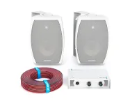 CVGAUDIO STUDYSET-W2W - Комплект звукового оборудования и коммутации для фоновой музыки и речи, S до 50m2, белые корпусные АС
