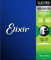 19052 Optiweb Комплект струн для электрогитары, никелированная сталь, Light 10-46, Elixir