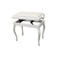 Hidrau bg200 white gloss (tc6)  банкетка, полированная белая, бежевый бархат