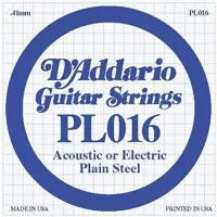 D'ADDARIO PL016 Single Plain Steel 016 одиночная струна..