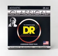 DR NSA - CLASSICAL NYLON™ - нейлоновые струны для классической гитары, посеребрёные, сильное натяжение 28 - 44