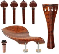 Viola accessory set Acura Meister Ultimo AS-ASGRT152 - Ultimo grade viola accessory set of snakewood with ebony trim. Heart pegs, tailpiece of round design, Guarneri chin rest with English mount and inSight end pin.