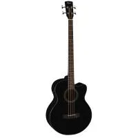 SJB5F-BK Acoustic Bass Series Электро-акустическая бас-гитара, с вырезом, черная, Cort