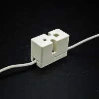 lampholder GY16 parts 1, ламподержатель керамический, 2 провода х 20 см -