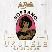 15-BLACK Комплект струн для укулеле La Bella