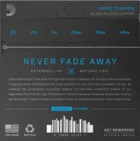 Комплект струн для классической гитары d'addario xtc46ff - струны для классической гитары с карбоновыми верхами и басами dynacore с посеребренной медной обмоткой и обработкой xt. сильное натяжение, толщина .025-.046 дюйма