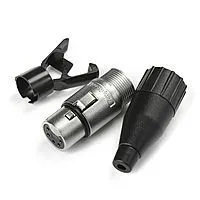 352-064-230, Amphenol AC5F, XLR, Кабельный разъём "мама" на кабель диаметром 3-6.5 мм, 5 контакта, гнездо, точеные контакты, цвет - никель, кабельный зажим Jaws.