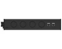 ABL 2M400402- Розеточная станция серии UDM с 4 розетками и 2xRJ45 Cat6A, черная