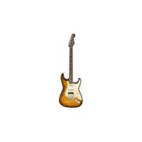 FENDER US THIN FLM STRAT HSS ROSE VIB полуакустическая электрогитара, цвет санберст