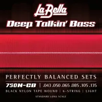750N-CB Deep Talkin' Bass Комплект струн для 6-струнной бас-гитары, сталь/нейлон, 43-135, La Bella
