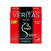 DR VTE-10/52 - струны для электрогитары, Калибр: 10-52, Серия: VERITAS™, Обмотка: никель, Покрытие: сверху корда