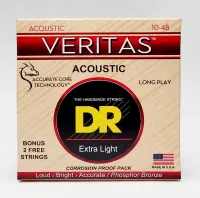 DR VTA-10 - струны для акустической гитары, Калибр: 10-48, Серия: VERITAS™, Обмотка: фосфористая бронза, Покрытие: сверху корда