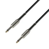 Adam hall k3ipp0300s - кабель инструментальный с защитой от залома, trs (jack) 6,3 mm mono - trs (jack) 6,3 mm mono, 0.22 мм2, 3 м, черный
