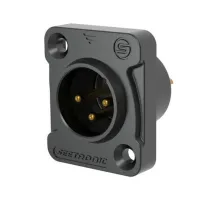Seetronic J5F2C-W-B-67 Разъем cannon (XLR) панельный папа 3-х контактный, IP67, покрытие контактов: золото, цвет: черный, Силиконовая заглушка продается отдельно: SNAC-J-67