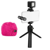 RODE Vlogger Kit USB-C разноцветное лето PINK комплект Vlogger kit c розовой меховой ветрозащитой
