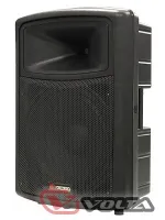 VOLTA E-12A Акустическая активная широкополосная система в пластиковом корпусе. Мощность: 200 Вт (RMS). 2 мик./лин. входа + AUX. Комплектация: 12"+1.35". Габариты 630х330х410 мм. Масса - 23 кг.