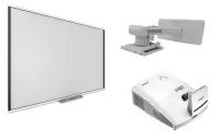 Комплект: интерактивная доска smart sbm777v-43 с пассивным лотком (1034505), проектор vivitek dh772ust (813097024336), оригинальное настенное крепление wm-3 (813097 021977); состоит из 3 мест