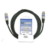 INVOTONE ACM1103 BK - микрофонный кабель,  XLR(папа) <-> XLR(мама),  длина 3 м (черный)