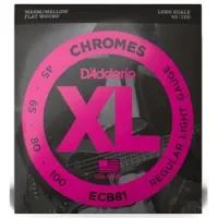 D`addario ecb-81  струны для бас гитары chromes, хром, плоская оплётка, 45-100