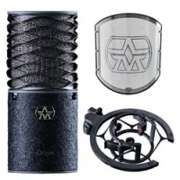 Aston microphones origin black bundle  студийный микрофон с держателем и поп-фильтром, черный корпус