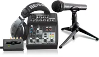 Behringer PODCASTUDIO USB Набор для цифровой звукозаписи: USB интерфейс UCA 200, микшерный пульт XENYX 502, динамический микрофон XM 8500, наушники HPM 1000, коммутационные кабели, программное обеспечение
