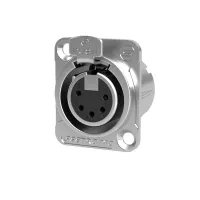 Seetronic MK5F2C- Панельный разъем XLR 5-pin (розетка) с фланцем типа D, под пайку, серебристый