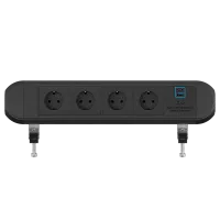 ABL 2A0BF4A3- Настольная розеточная станция серии Chroma с 4 розетками, 1xUSB-A, 1xUSB-C, черная (2A000403)