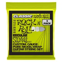 ERNIE BALL 3251 Pure Classic RnR Slinky Regular 3 Pack 10-46 - Струны для электрогитары