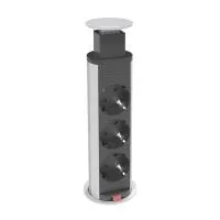 FORMING FUNCTION 9804000102- Встраиваемая выдвижная розеточная станция PopUP серии Axessline с 3 розетками, черная
