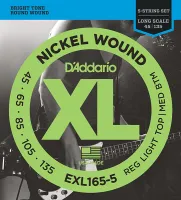 EXL165-5 XL NICKEL WOUND Струны для 5-струнной бас-гитары 5-string Long RLTMB 45-135 D`Addario