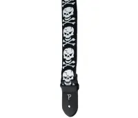 Perri's LPCP-1256 - Ремень для гитары, Серия: Polyester, Материал: полиэстер, Рисунок: череп и кости, Ширина ремня: 5 см, Длина: 99 - 147 см