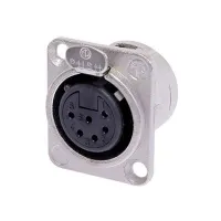 Neutrik NC6FD-L-1- Панельный разъем XLR 6-pin (розетка) с фланцем типа D, под пайку