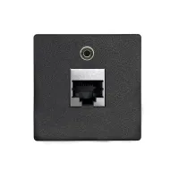 ABL 2T0010DA- Сдвоенный модуль подключения IMP с разъемами 1xRJ45 Cat6A и 1x проходной miniJack 3,5 мм, черный