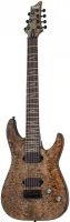 SCHECTER OMEN ELITE-7 CHAR - электрогитара, 24 лада, корпус: махагон c топом из капа, гриф: клён, накладка: палисандр, звукосниматели: HH Schecter Diamond Heretic, регулировки: громкость, тон, 5-ти позиционный переключатель, цвет: Charcoal