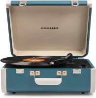 Виниловый проигрыватель CROSLEY PORTFOLIO PORTABLE Turquoise and White