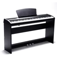 Sai Piano P-9BT-BK Пианино цифровое, 88 клавиш, молоточковая механика, 8+130 тембров, 64 голосая полифония, хорус, реверберация, Bluetooth, MP3 плеер/рекордер,  4 демо, усилитель 2*14Вт, стойка, три педали, цвет черный