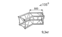 ИМЛАЙТ Q2/35-24 Стыковочный угол 135 градусов, 350x350мм, d50x3 \ d28x2мм. Крепежный размер 230х230мм, М12.