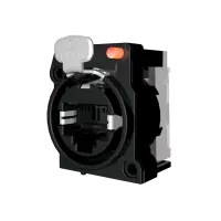 Seetronic SE8FAV-C6-LED Разъем RJ45 панельный, CAT6, PoE++, вертикальноее крепление на печатную плату, с LED-трубкой на пластиковой панели. система блокировки с защелкой, совместим с корпусами SE8MC-1-NEW и SE8MC-02-NEW или любого стандартного разъема RJ4