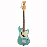 FENDER JMJ Road Worn® Mustang Bass®, Rosewood Fingerboard, Faded Daphne Blue электрогитара именная Justin Meldal-Johnsen Road W